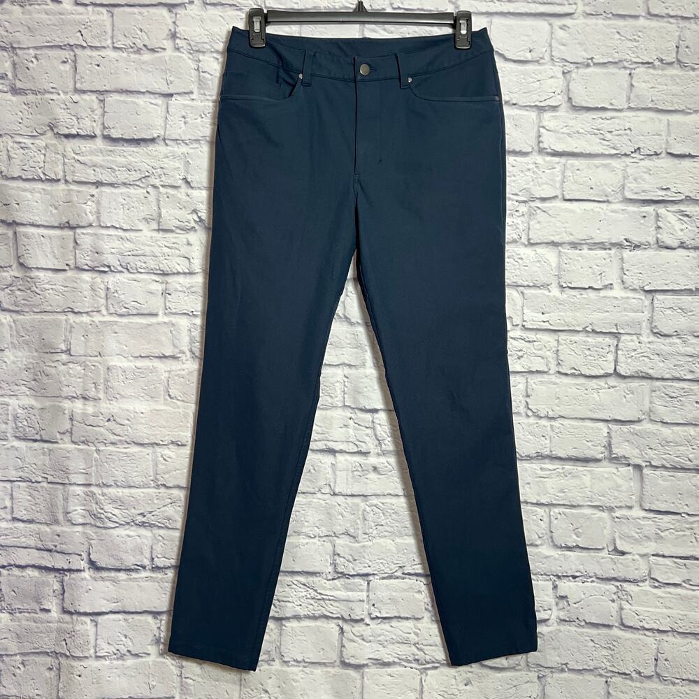 Lululemon ABC Pant Slim MENS 32 x 30 Warpstreme Navy Iron Blue Chino Trousers